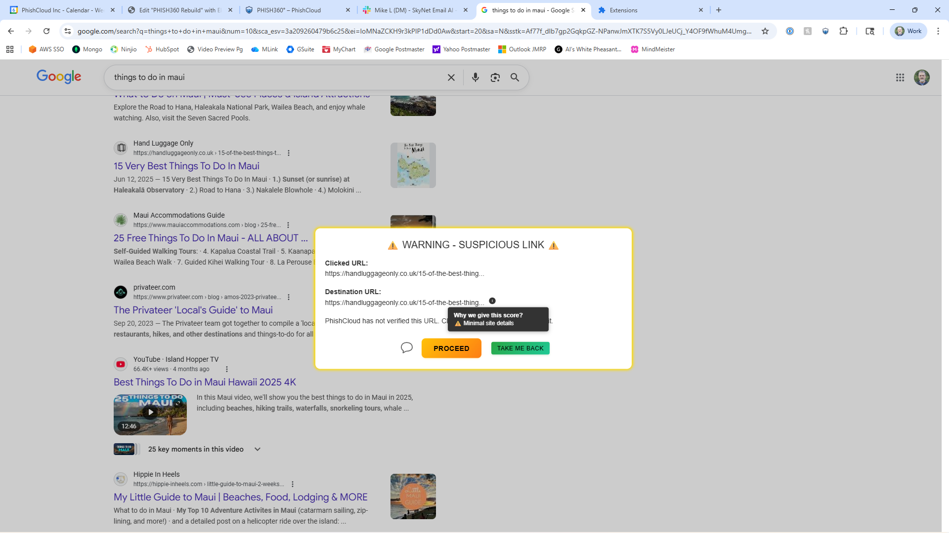 PHISH360 warning modal